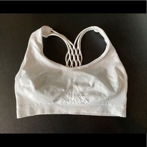 White Strappy Back Sports Bra